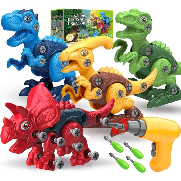 Dinosaur Toys for 3, 4, 5, 6, 7 Year Old Boys, Take Apart Toys with Electric Dri - Picture 1 of 7